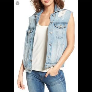 BAND OF GYPSIES DENIM STUDDED VEST
